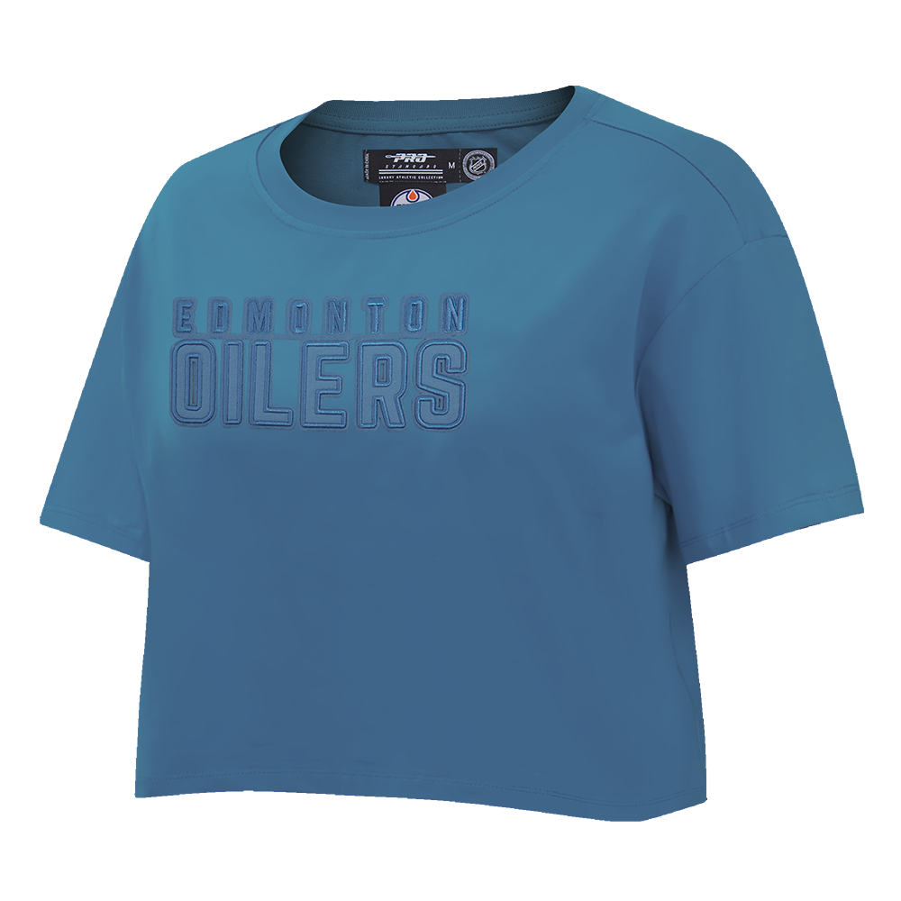 NHL EDMONTON OILERS NEUTRAL SINGLE JERSEY BOXY TEE (STEEL BLUE)