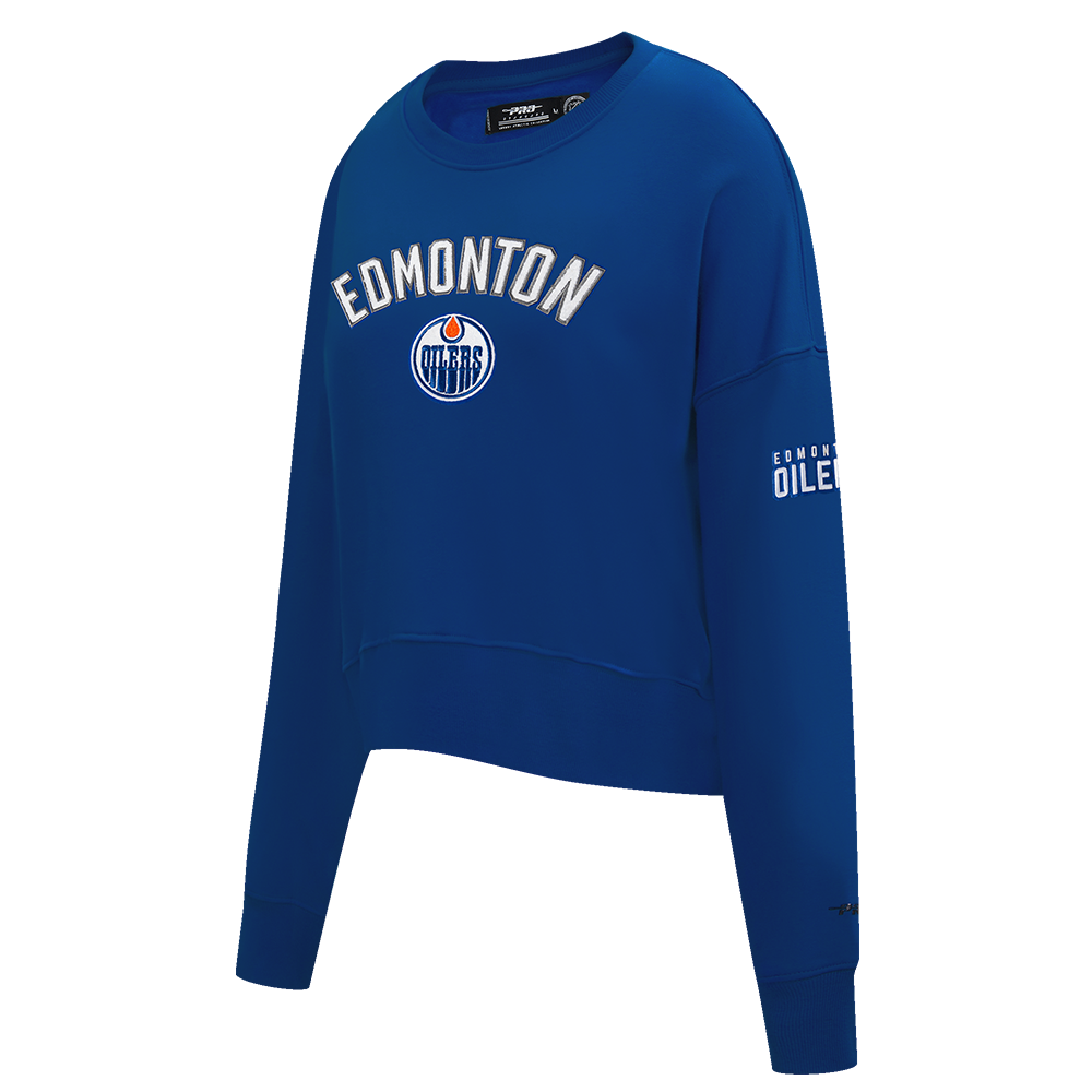 NHL EDMONTON OILERS CLASSIC WOMEN'S FLC CREWNECK (DODGER BLUE)