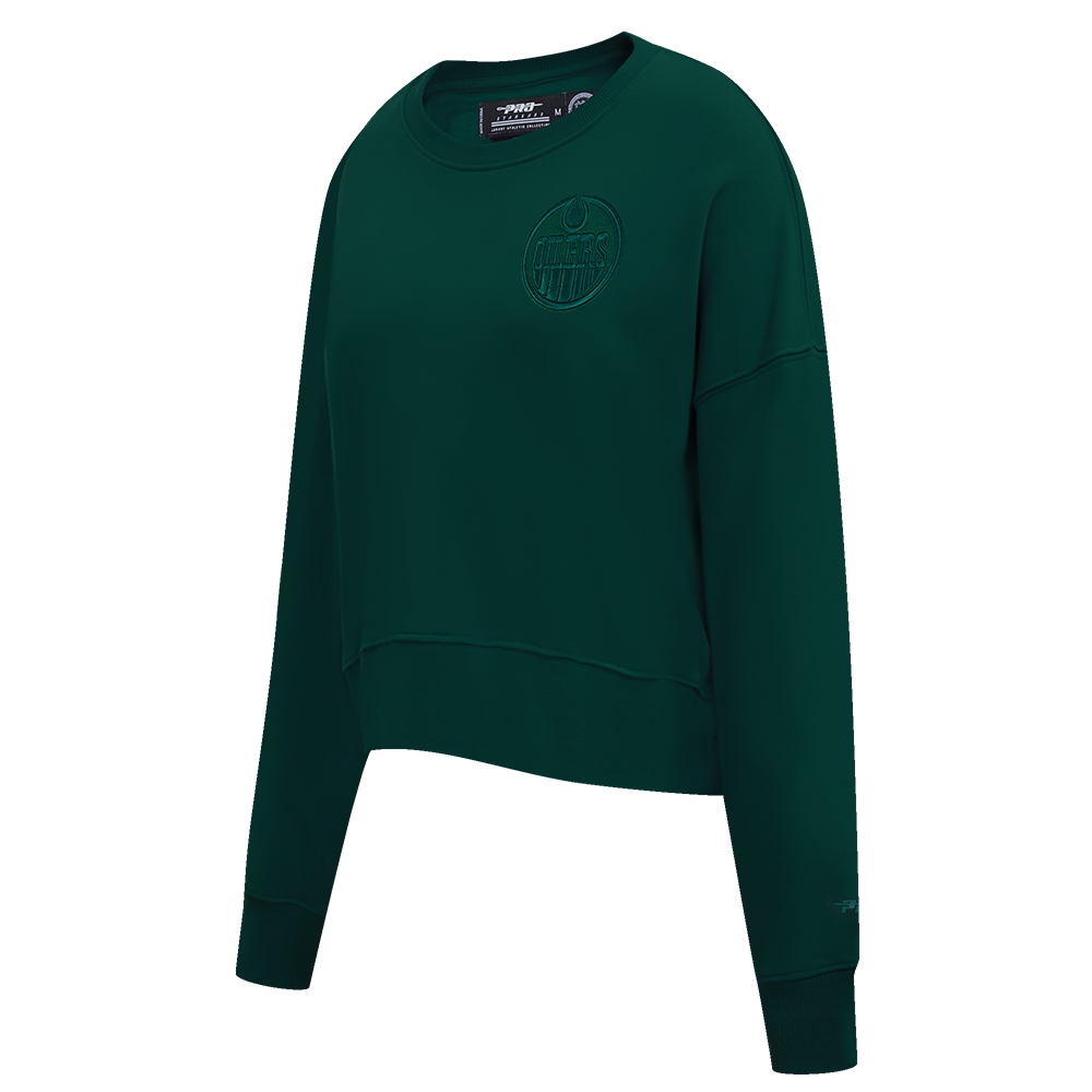NHL EDMONTON OILERS NEUTRAL FLEECE CREWNECK (FOREST GREEN)