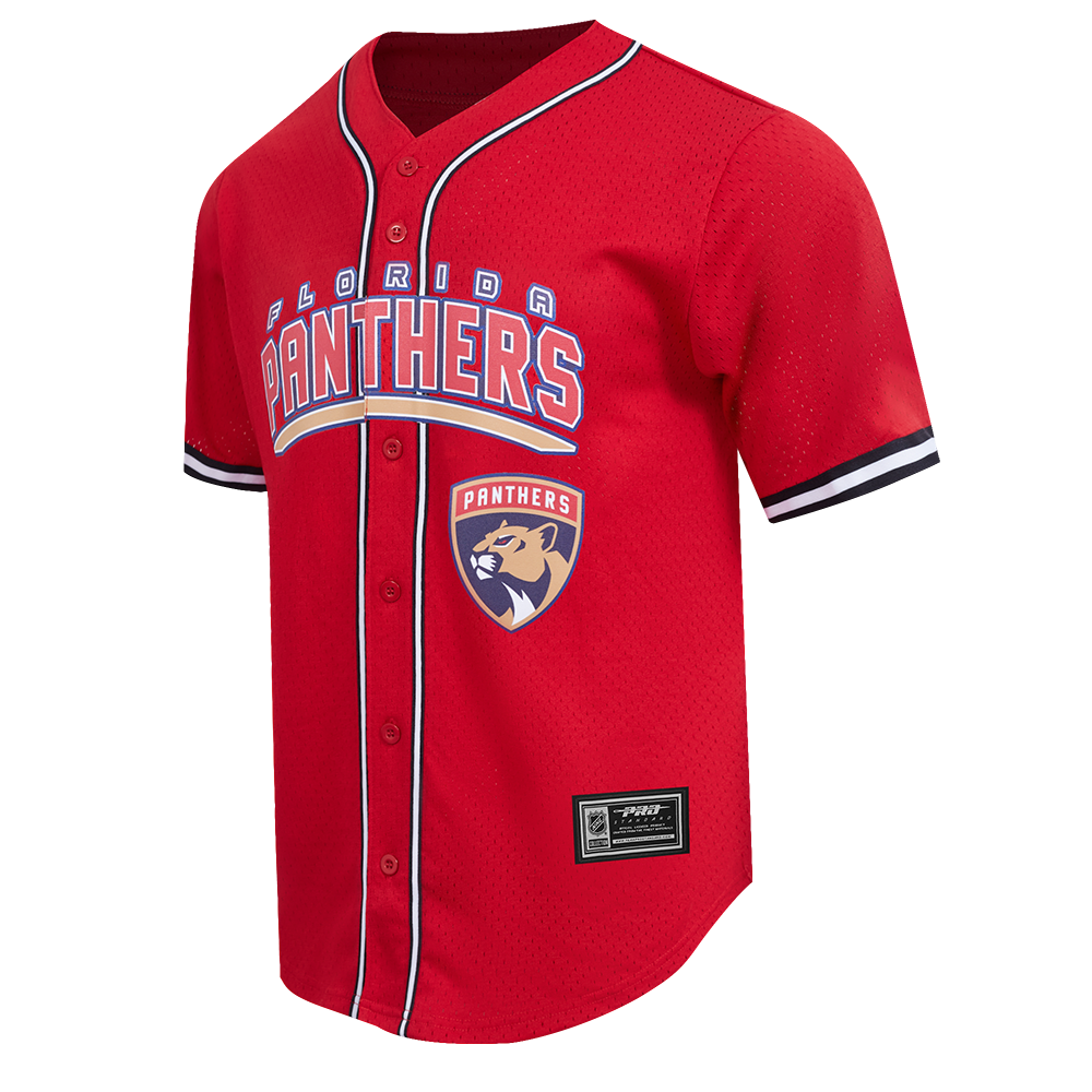 NHL FLORIDA PANTHERS CLASSIC MESH MEN'S BUTTON DOWN SHIRT (RED)