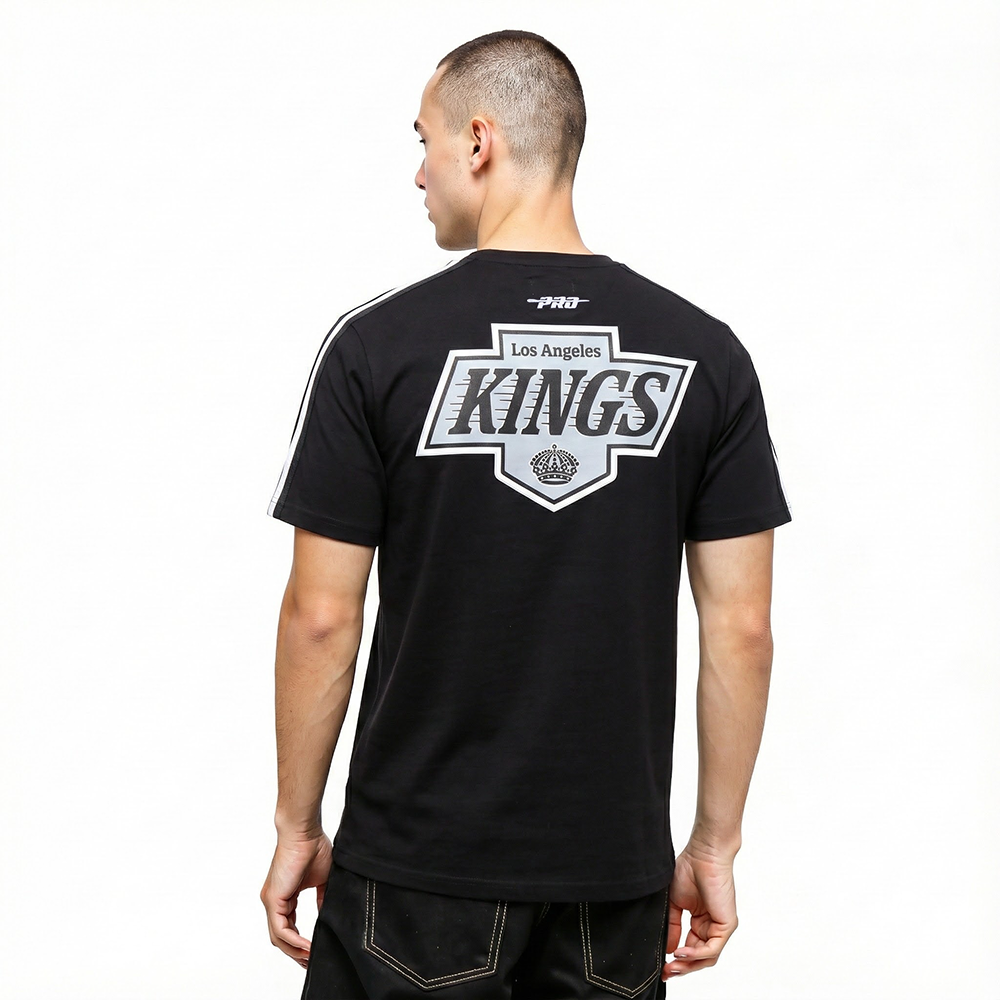NHL LOS ANGELES KINGS MESH MEN'S SJ STRIPED TEE (BLACK)