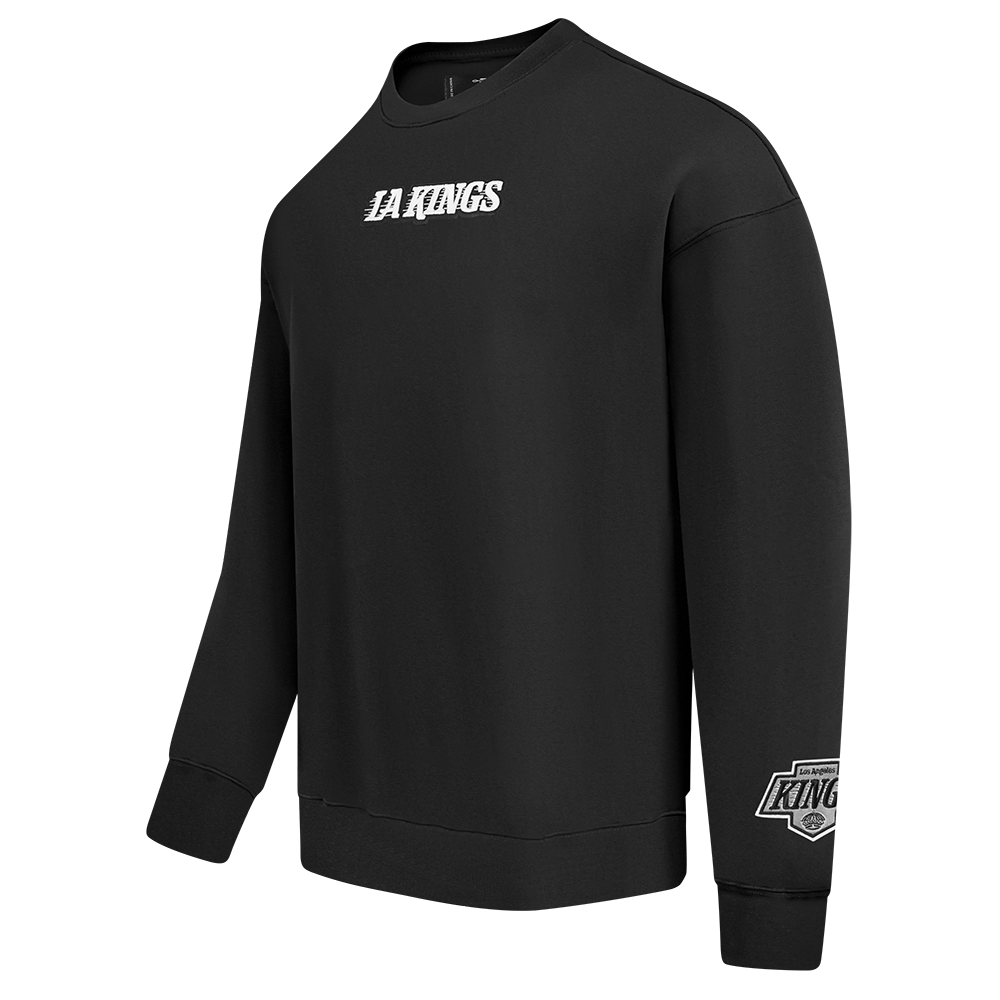 NHL LOS ANGELES KINGS WINGSPAN MEN'S DROP SHOULDER FLEECE CREWNECK (BLACK)