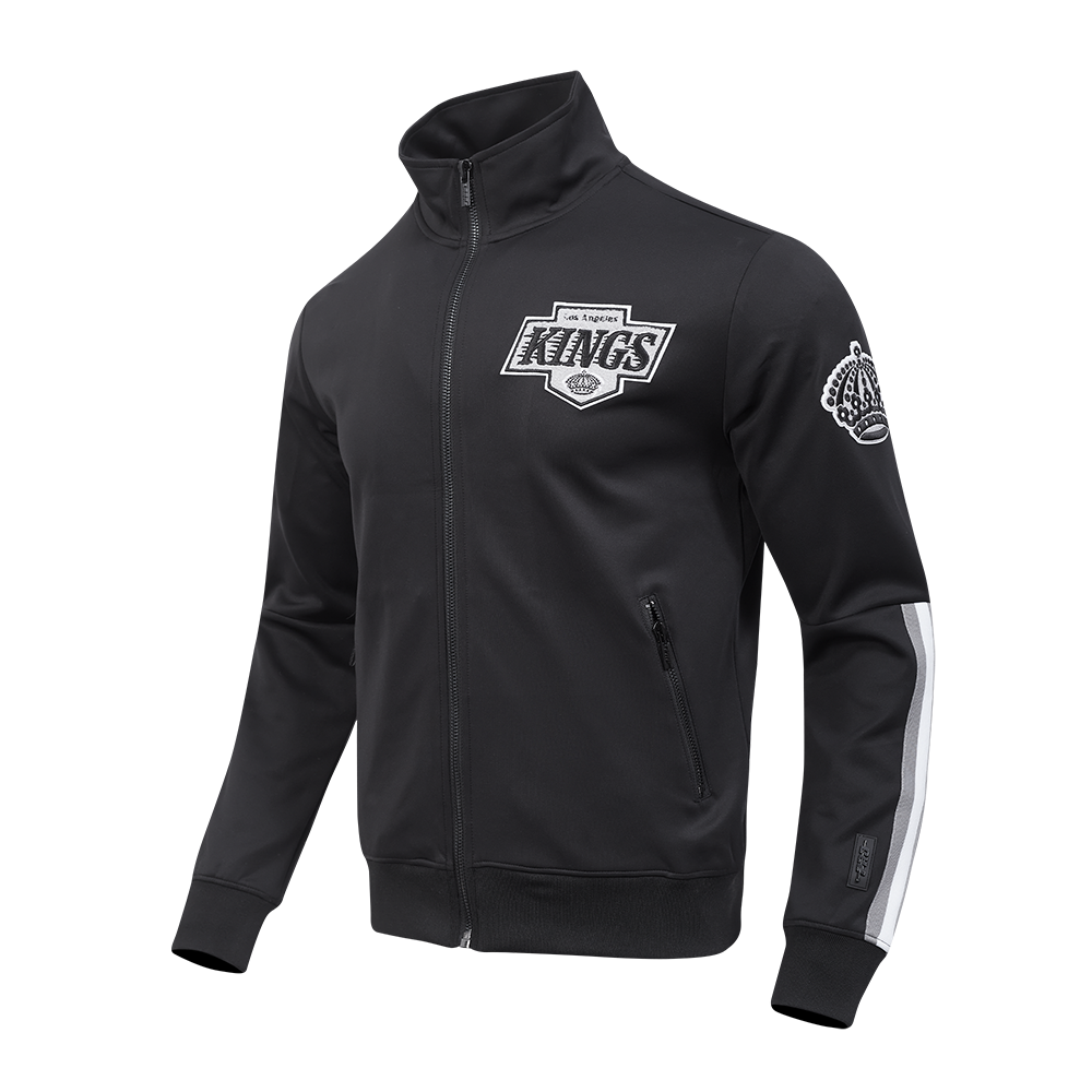 NHL LOS ANGELES KINGS CLASSIC CHENILLE MEN'S DK TRACK JACKET (BLACK/GRAY)