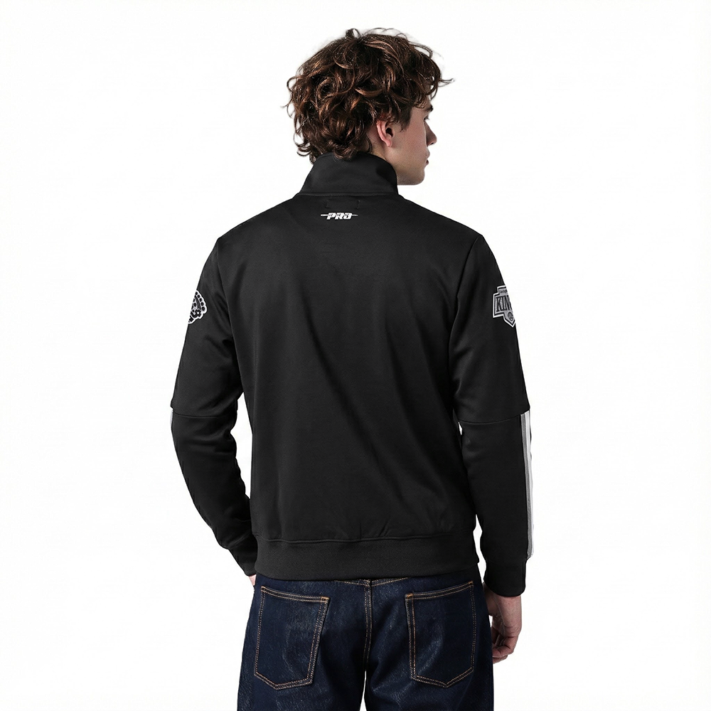 NHL LOS ANGELES KINGS CLASSIC CHENILLE MEN'S DK TRACK JACKET (BLACK/GRAY)