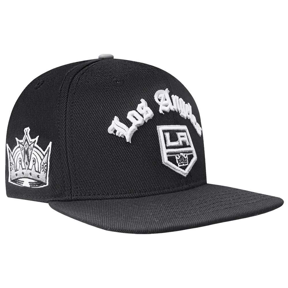 NHL LOS ANGELES KINGS OLD ENGLISH UNISEX 6 PANEL SNAPBACK HAT BLACK Pro Standard
