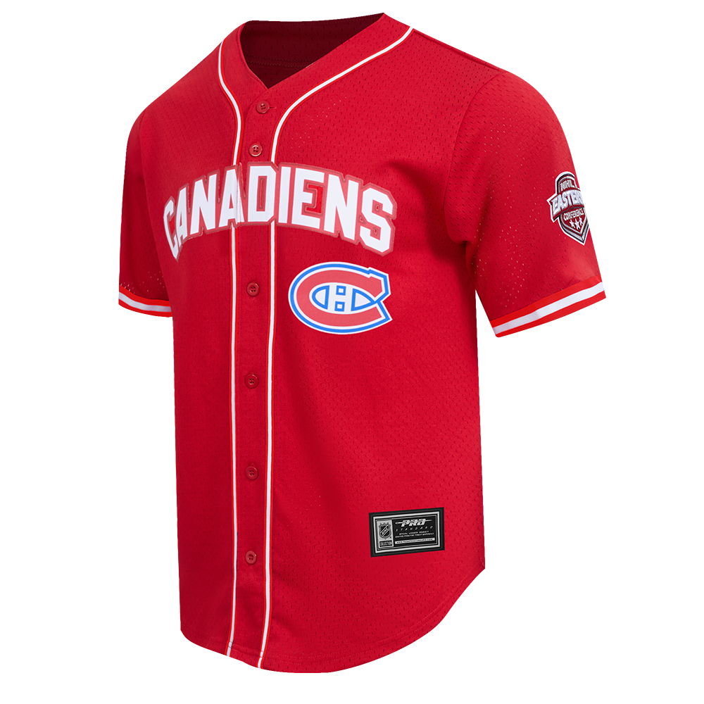 NHL MONTRÉAL CANADIENS CLASSIC MESH MEN'S BUTTON DOWN SHIRT (RED)