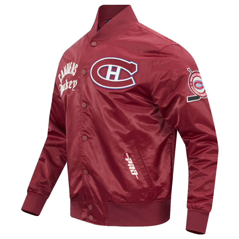 NHL MONTREAL CANADIENS MODERN ORIGINALS MEN'S SATIN JACKET (CARDINAL RED)