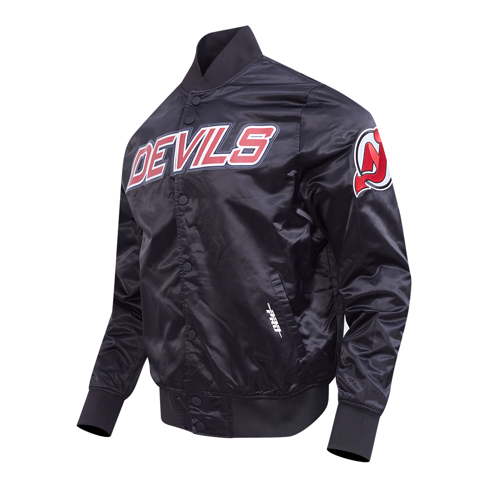 NHL NEW JERSEY DEVILS CLASSIC SATIN JACKET (BLACK)