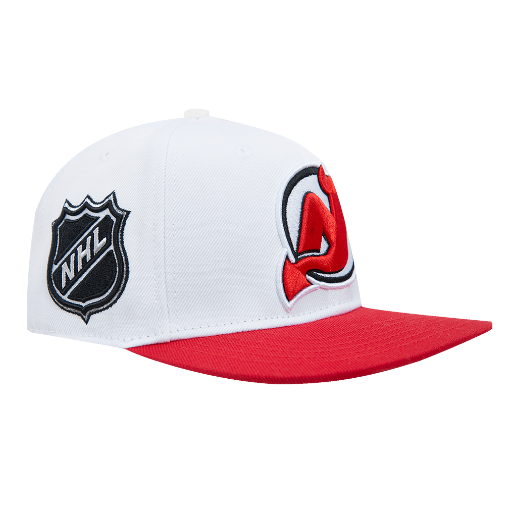 NEW JERSEY DEVILS CLASSIC LOGO WOOL SNAPBACK HAT (WHITE/RED)