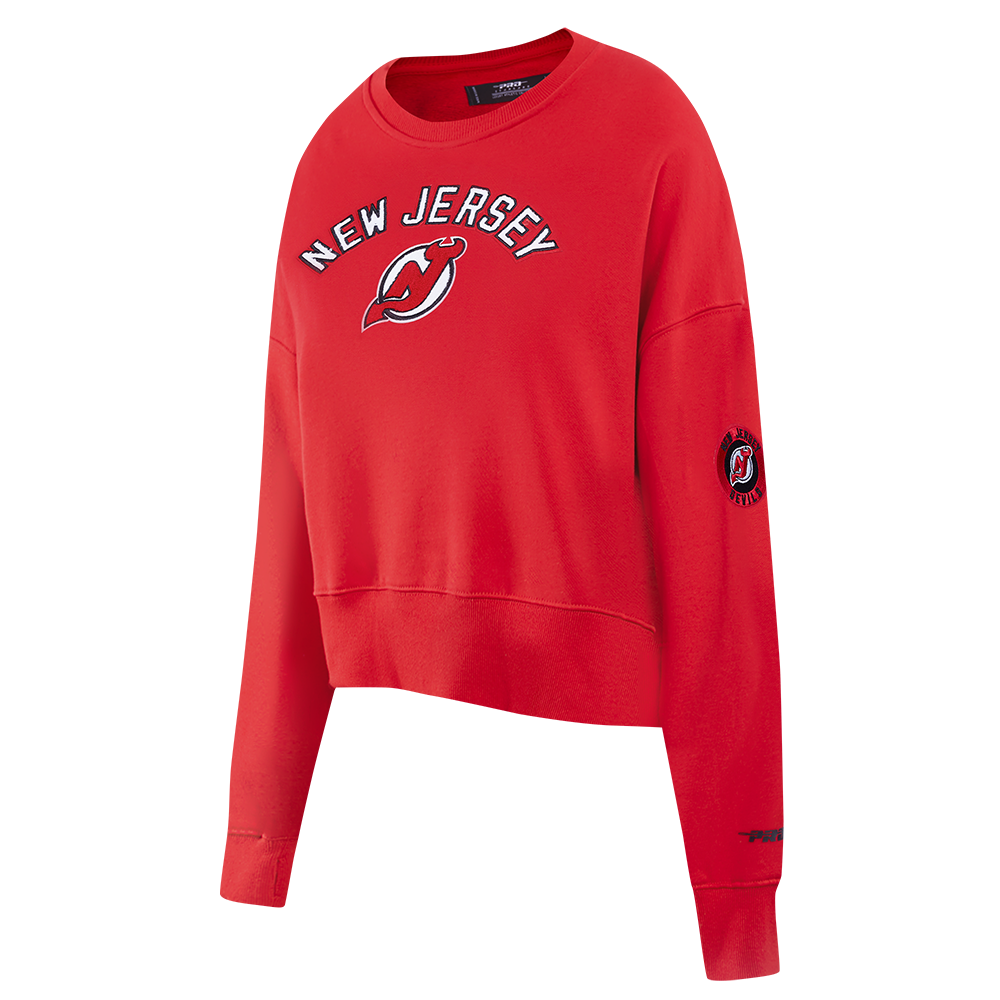 NHL NEW JERSEY DEVILS CLASSIC WOMEN'S FLEECE CREWNECK (RED)