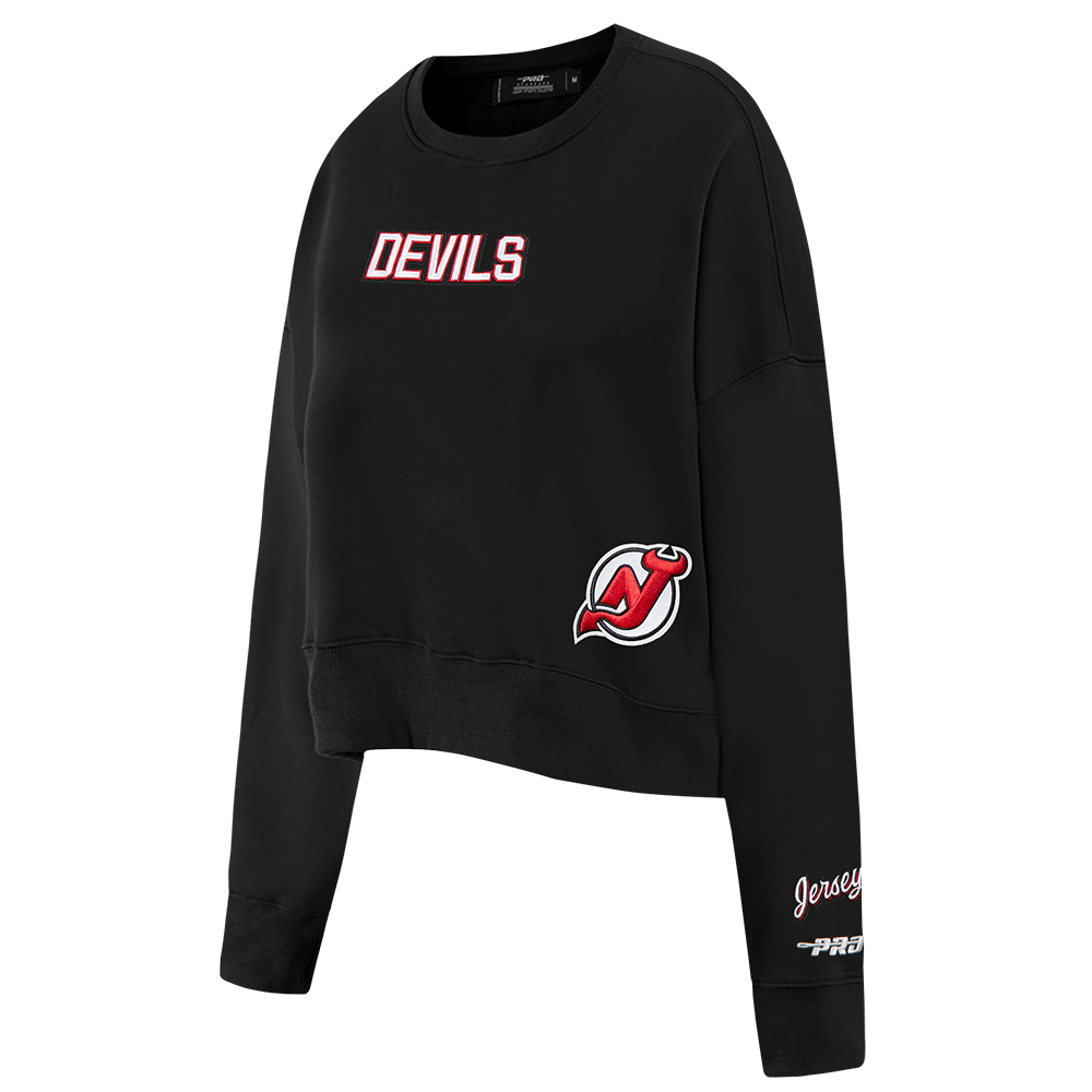 NHL NEWOMEN'S JERSEY DEVILS WINGSPAN WOMEN'S FLC CREWNECK (BLACK)