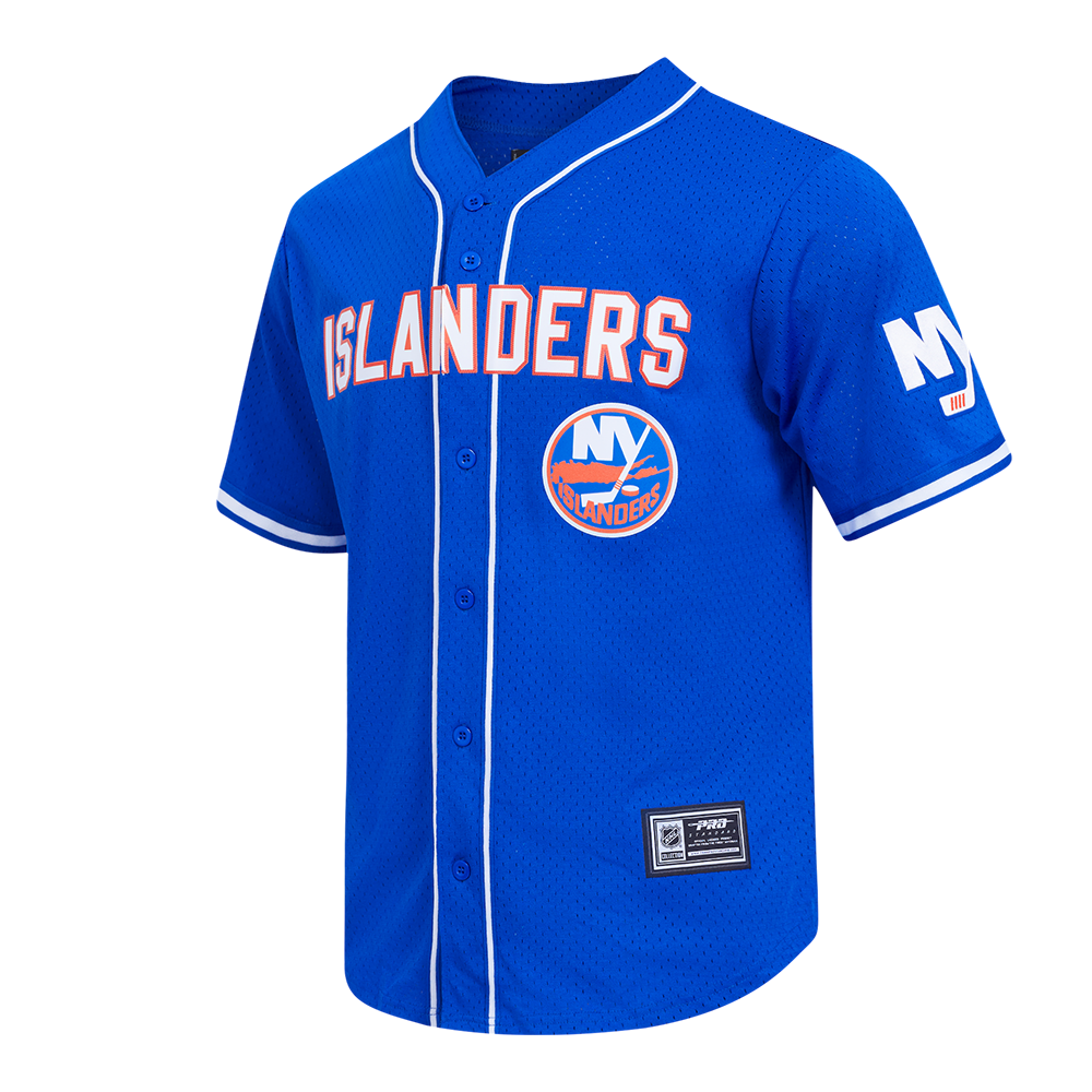 NEW YORK ISLANDERS CLASSIC MESH MENS' BUTTON DOWN SHIRT (ROYAL BLUE)