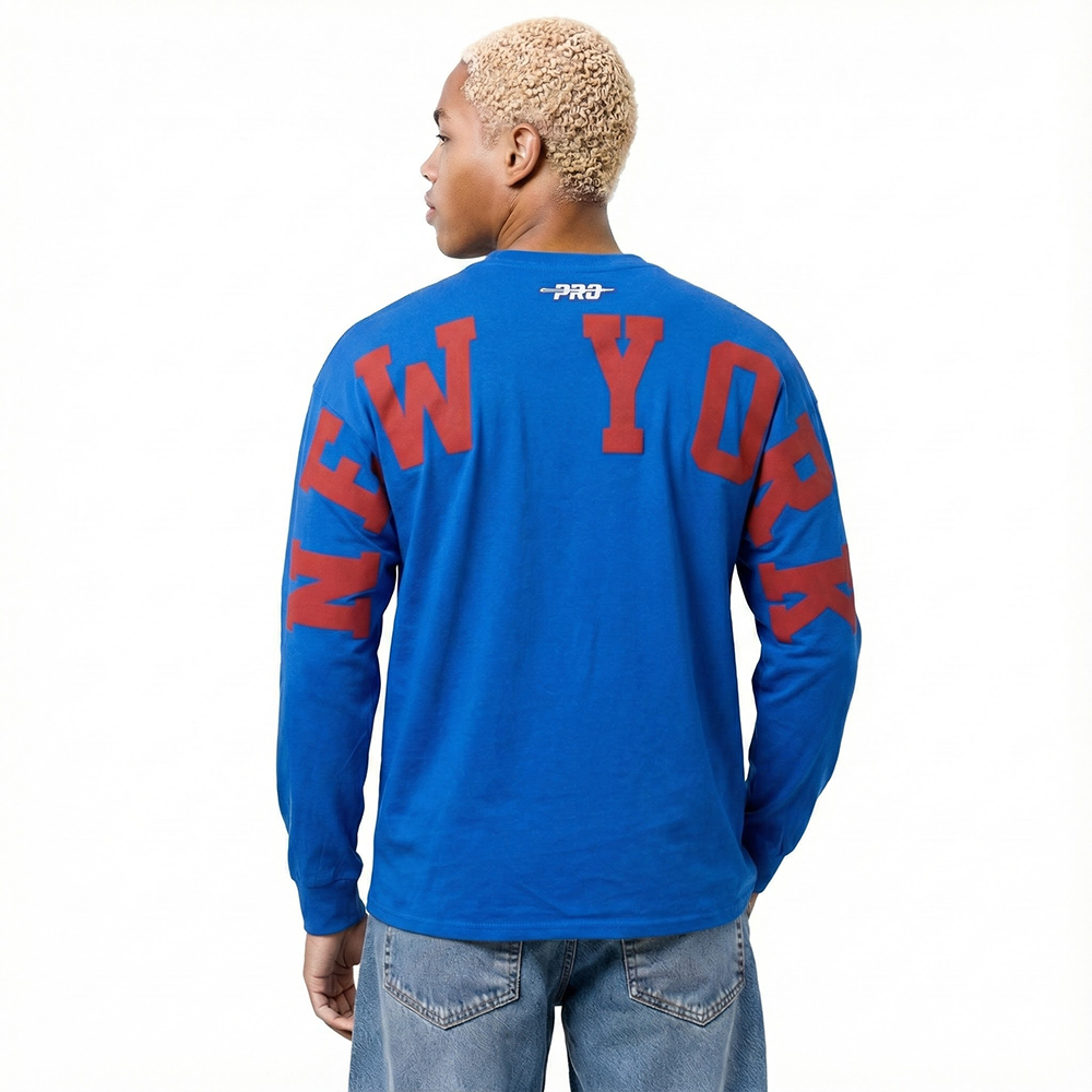 NHL NEW YORK RANGERS WINGSPAN MEN'S DROP SHOULDER LONG SLEEVE TEE (ROYAL BLUE)
