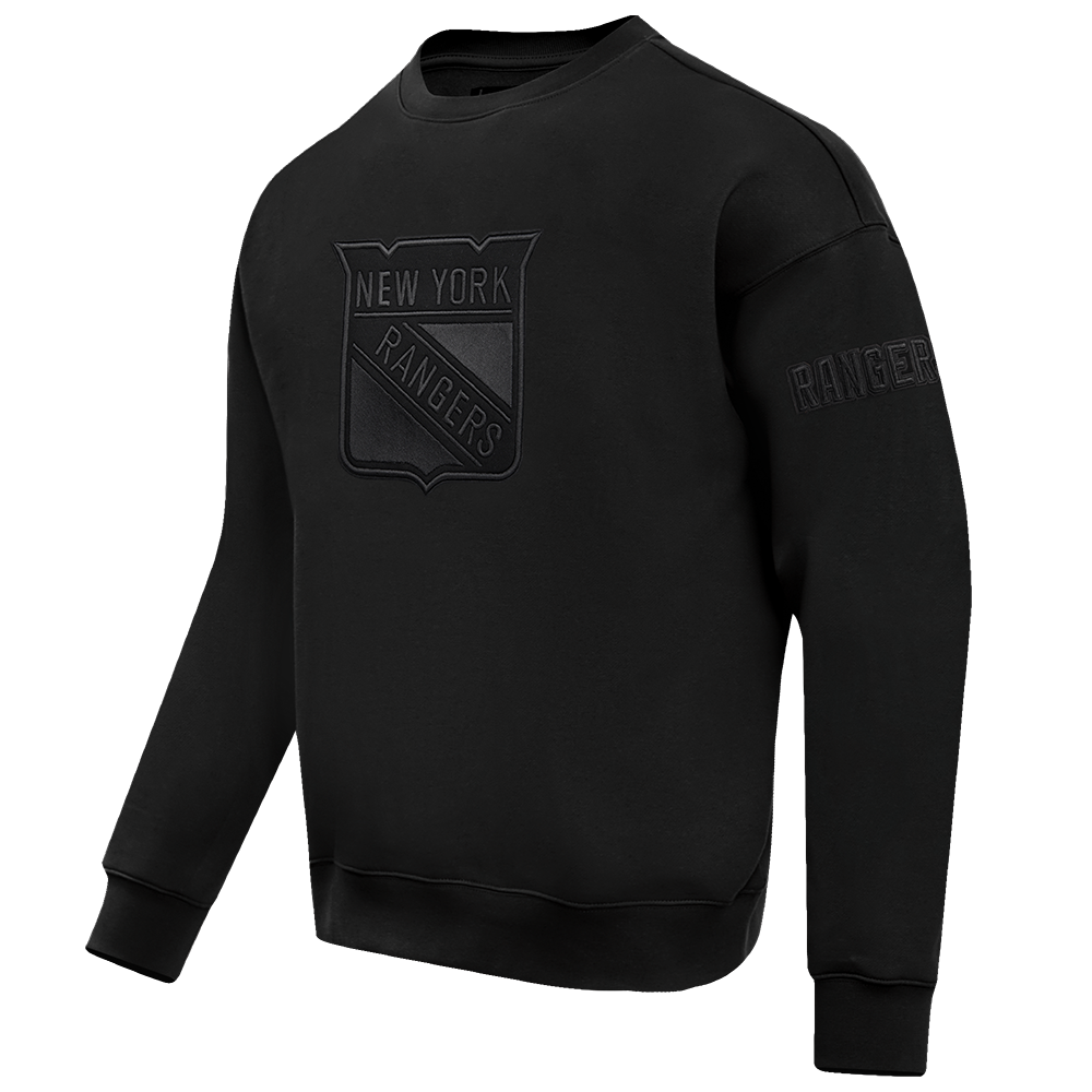 NHL NEW YORK RANGERS NEUTRAL DROP SHOULDER FLC CREWNECK BLACK Pro Standard