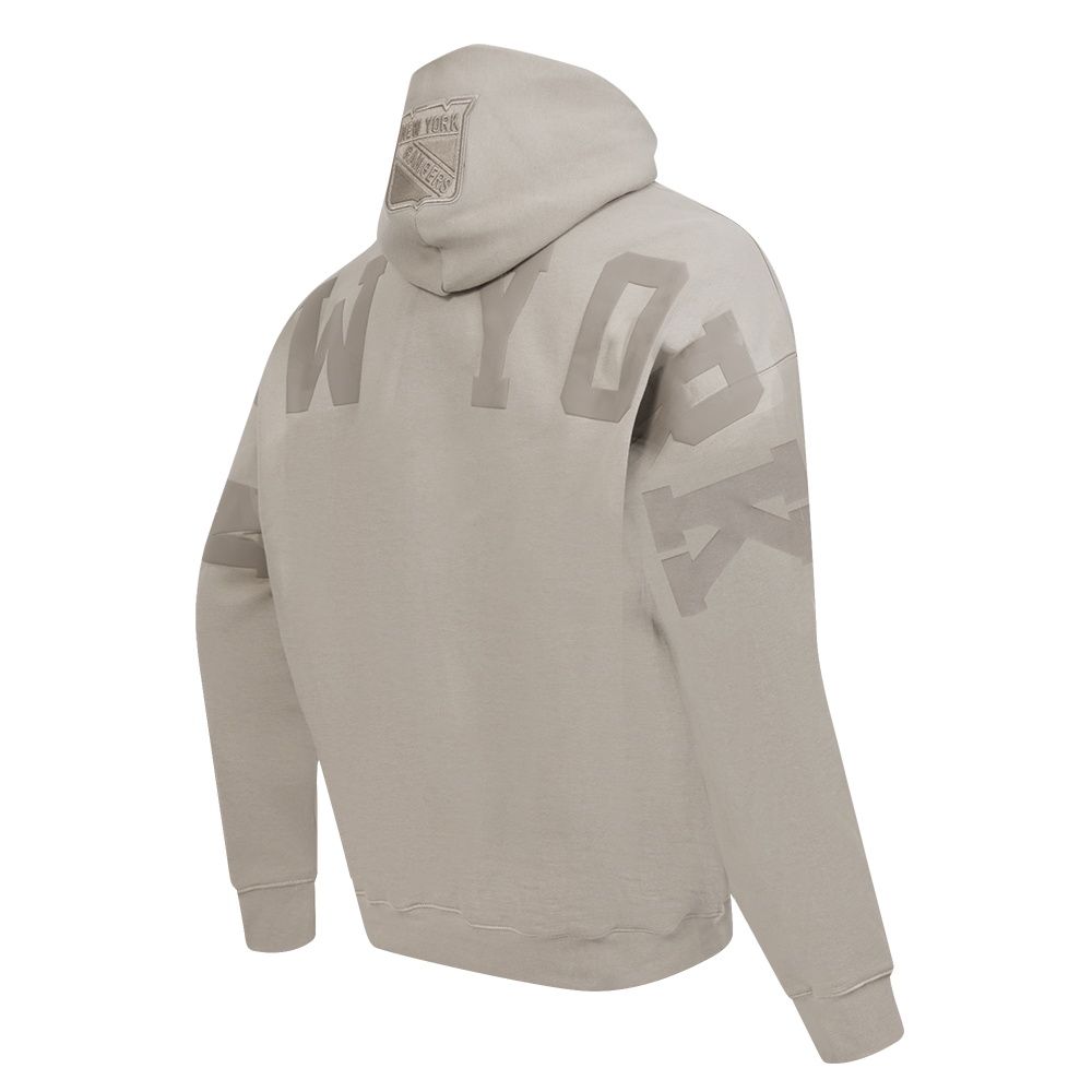 NHL NEW YORK RANGERS WINGSPAN MEN'S DROP SHOULDER FLEECE PULLOVER HOODIE (TAUPE)