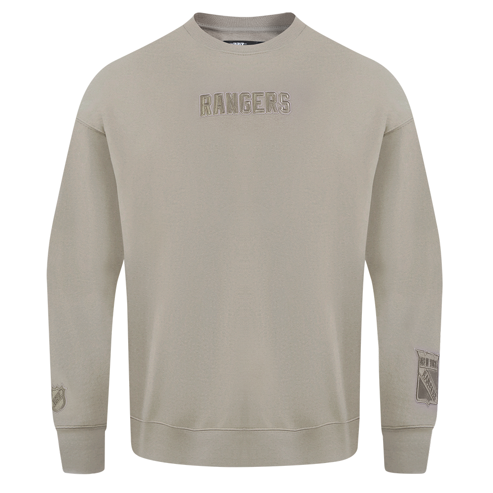 NHL NEW YORK RANGERS WINGSPAN MEN'S DROP SHOULDER FLEECE CREWNECK (TAUPE)