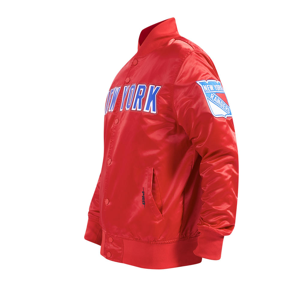 NHL NEW YORK RANGERS CLASSIC MEN'S SATIN JACKET (RED)