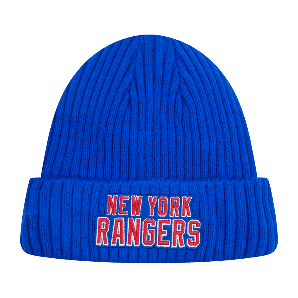 NHL NEW YORK RANGERS MASH UP POLAR FLEECE LINED PRO BEANIE CUFFE (ROYAL BLUE)