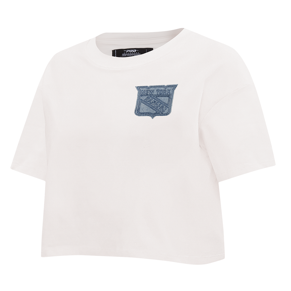 NHL NEW YORK RANGERS VARSITY BLUES WOMEN'S BOXY TEE (LINEN)