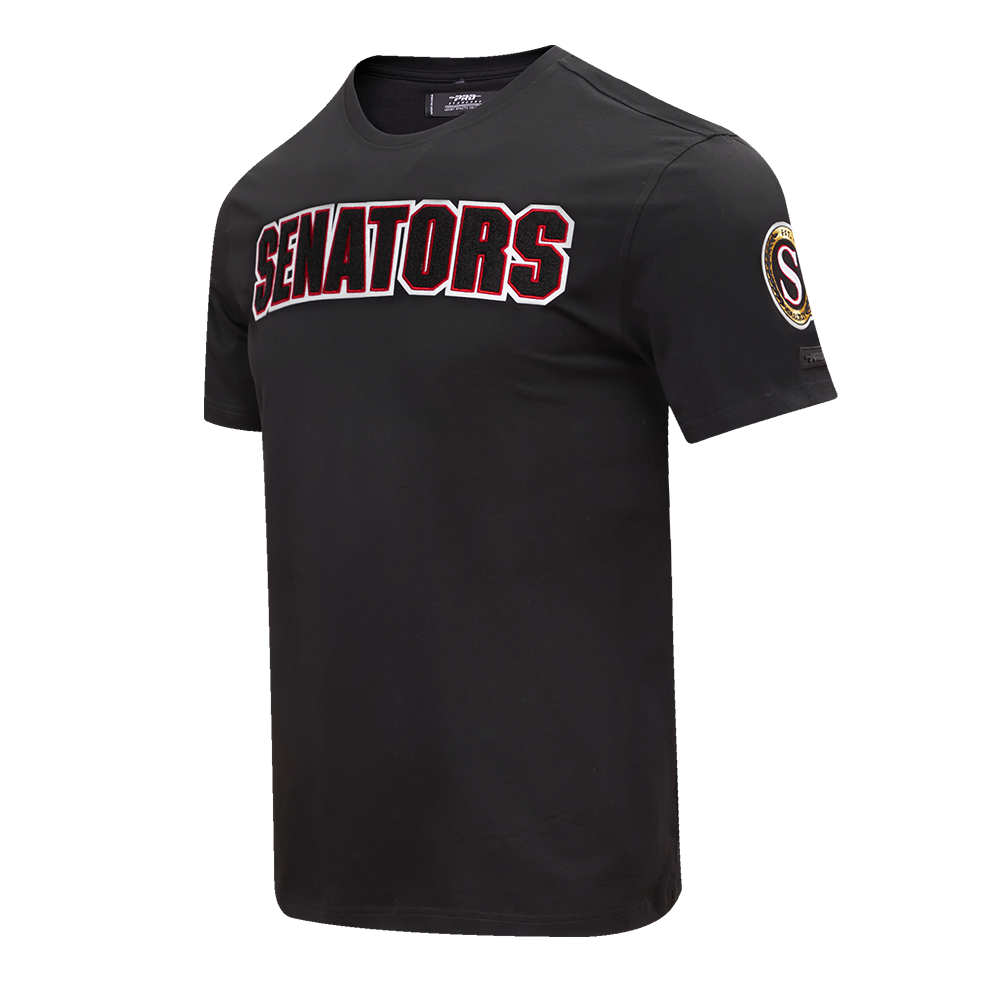 NHL OTTAWA SENATORS CLASSIC CHENILLE SINGLE JERSEY TEE (BLACK)