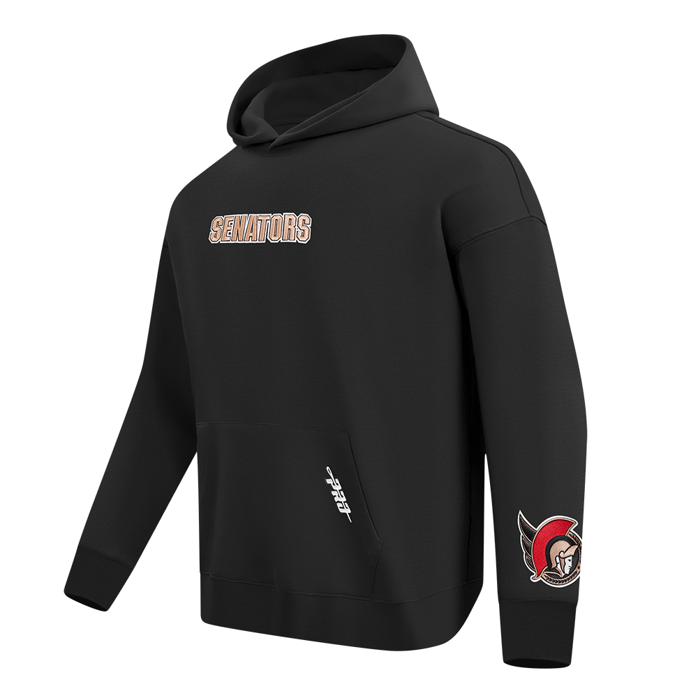 NHL OTTAWA SENATORS WINGSPAN MEN'S DROP SHOULDER FLC PO HOODIE (BLACK)