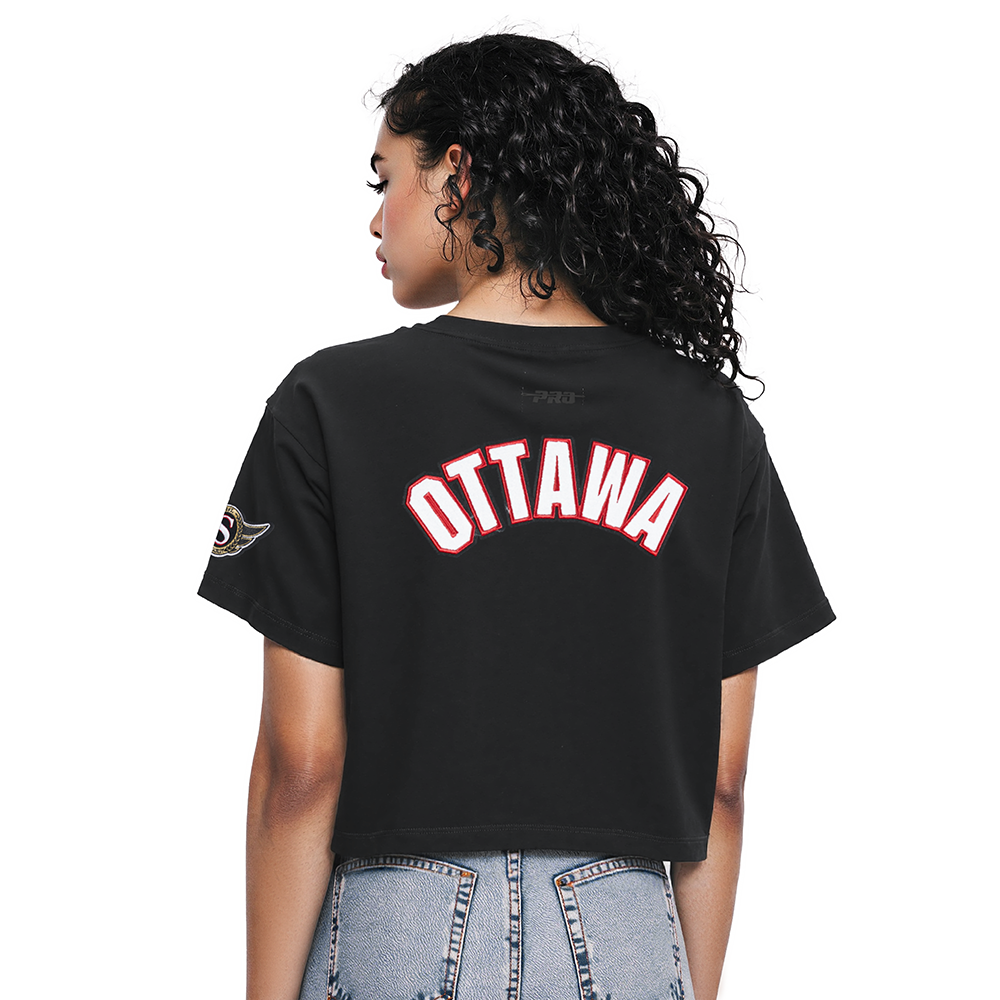 NHL OTTAWA SENATORS CLASSIC WOMEN'S SJ BOXY TEE (BLACK)