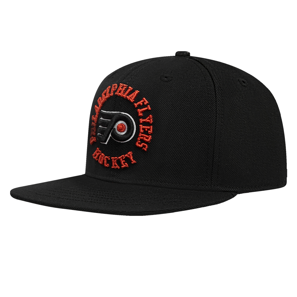NHL PHILADELPHIA FLYERS HYBRID UNISEX WOOL SNAPBACK HAT BLACK Pro Standard