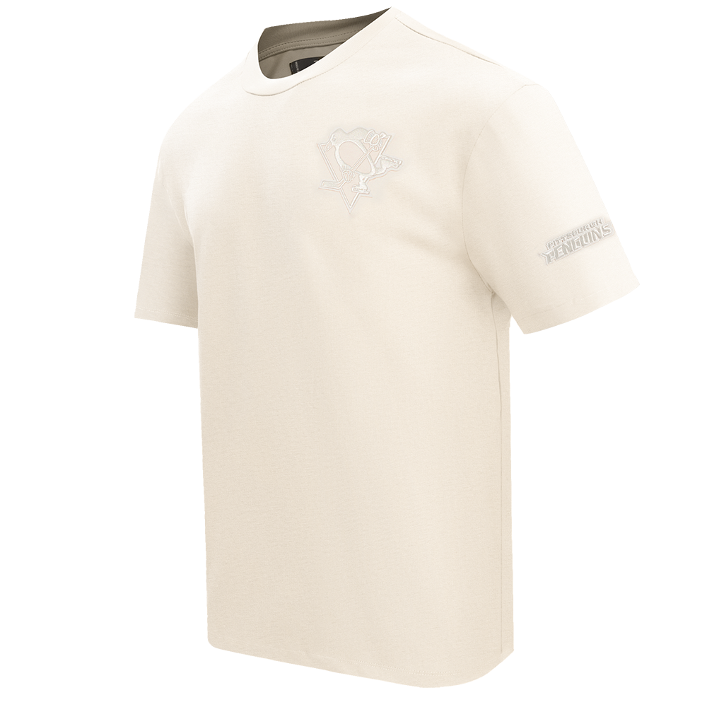 NHL PITTSBURGH PENGUINS NEUTRAL COTTON JERSEY DROP SHOULDER TEE (EGGSHELL)