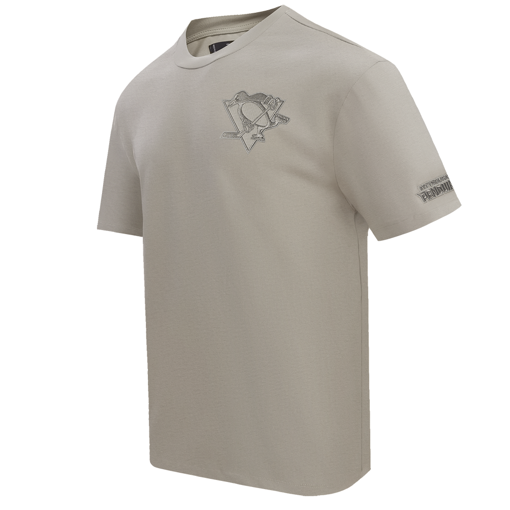 NHL PITTSBURGH PENGUINS NEUTRAL COTTON JERSEY DROP SHOULDER TEE (TAUPE)