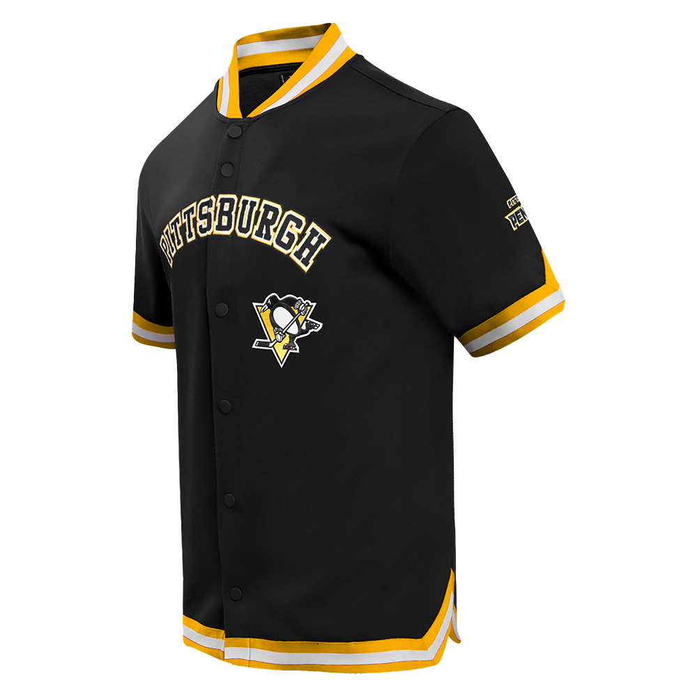 PITTSBURGH PENGUINS CLASSIC MEN'S WARM UP JACKET (BLACK/YELLOW)
