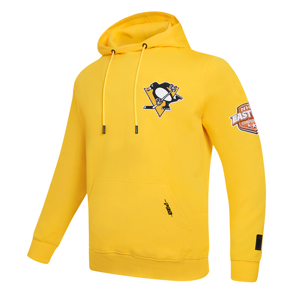 NHL PITTSBURGH PENGUINS CLASSIC CHENILLE DOUBLE KNIT PULLOVER HOODIE (YELLOW)