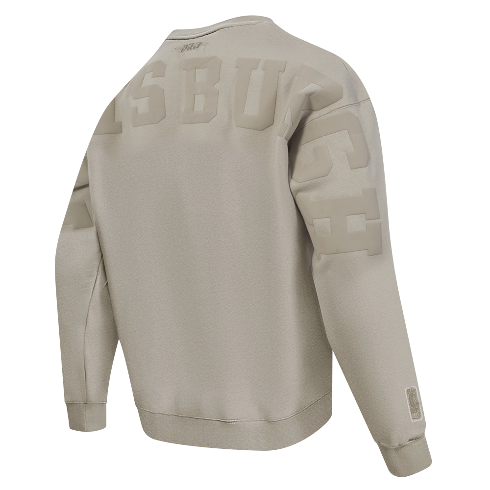 NHL PITTSBURGH PENGUINS WINGSPAN MEN'S DROP SHOULDER FLEECE CREWNECK (TAUPE)