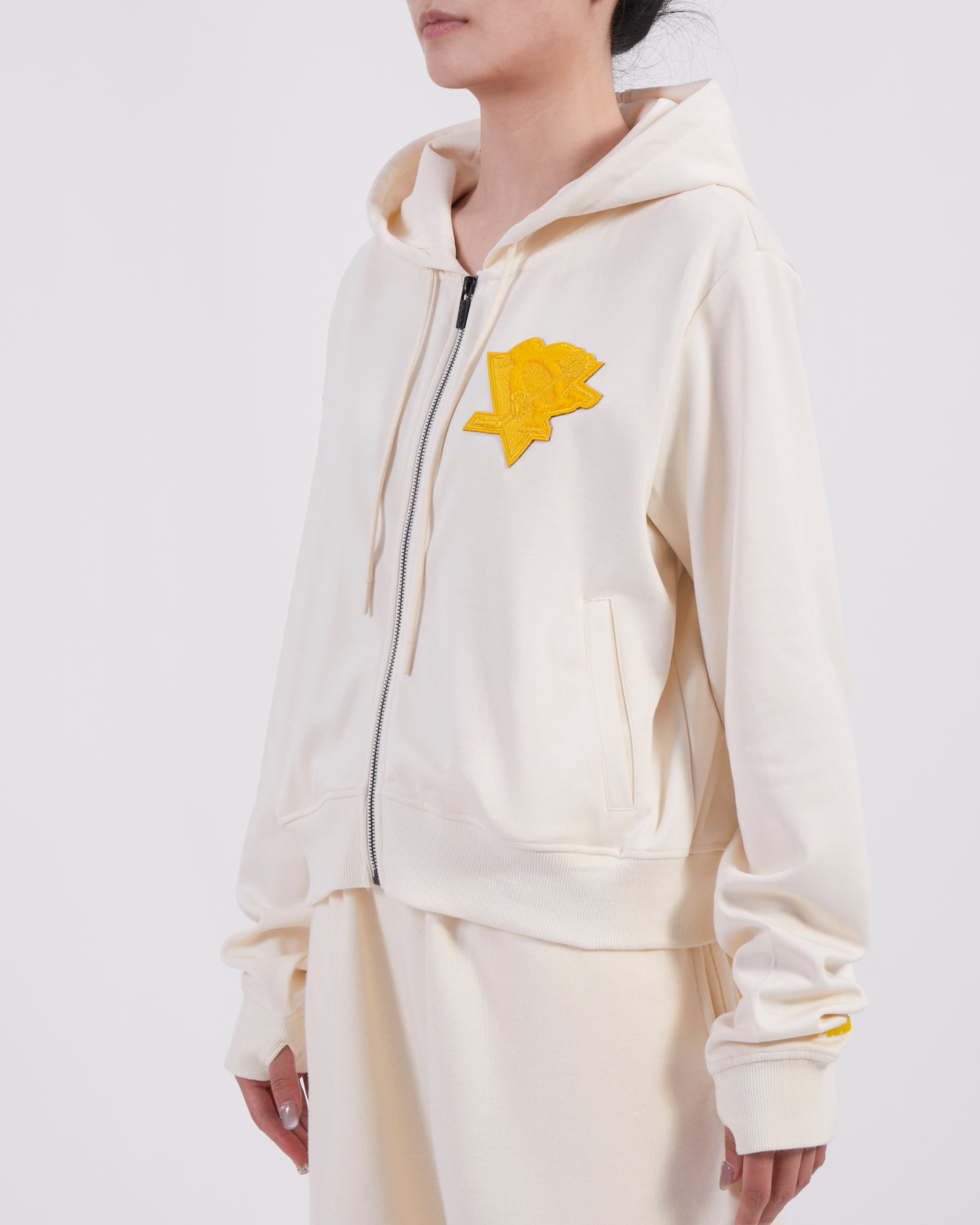 NHL PITTSBURGH PENGUINS TRIPLE TONAL DK FZ HOODIE (EGGSHELL)