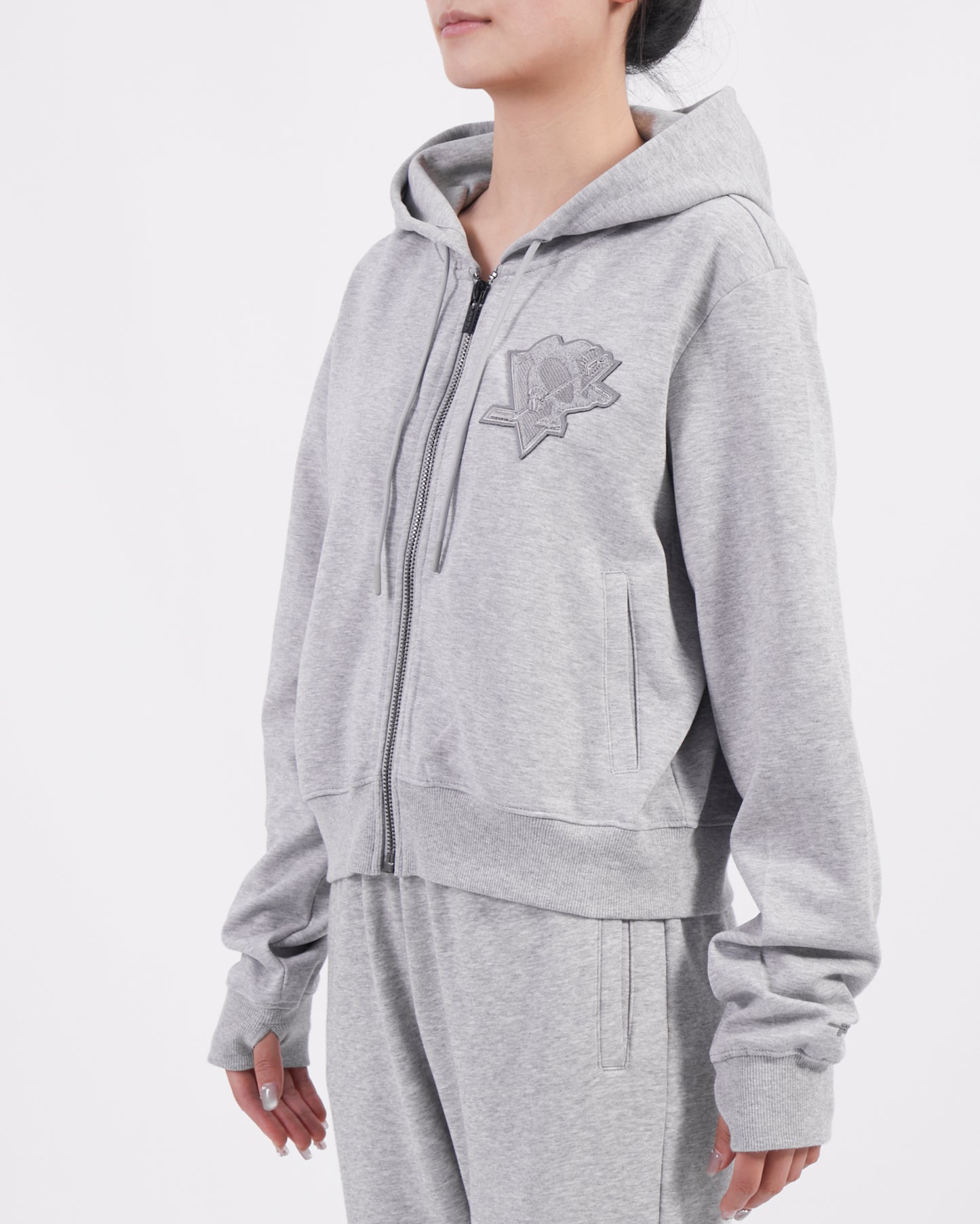 NHL PITTSBURGH PENGUINS TRIPLE TONAL DK FZ HOODIE (HEATHER GREY)