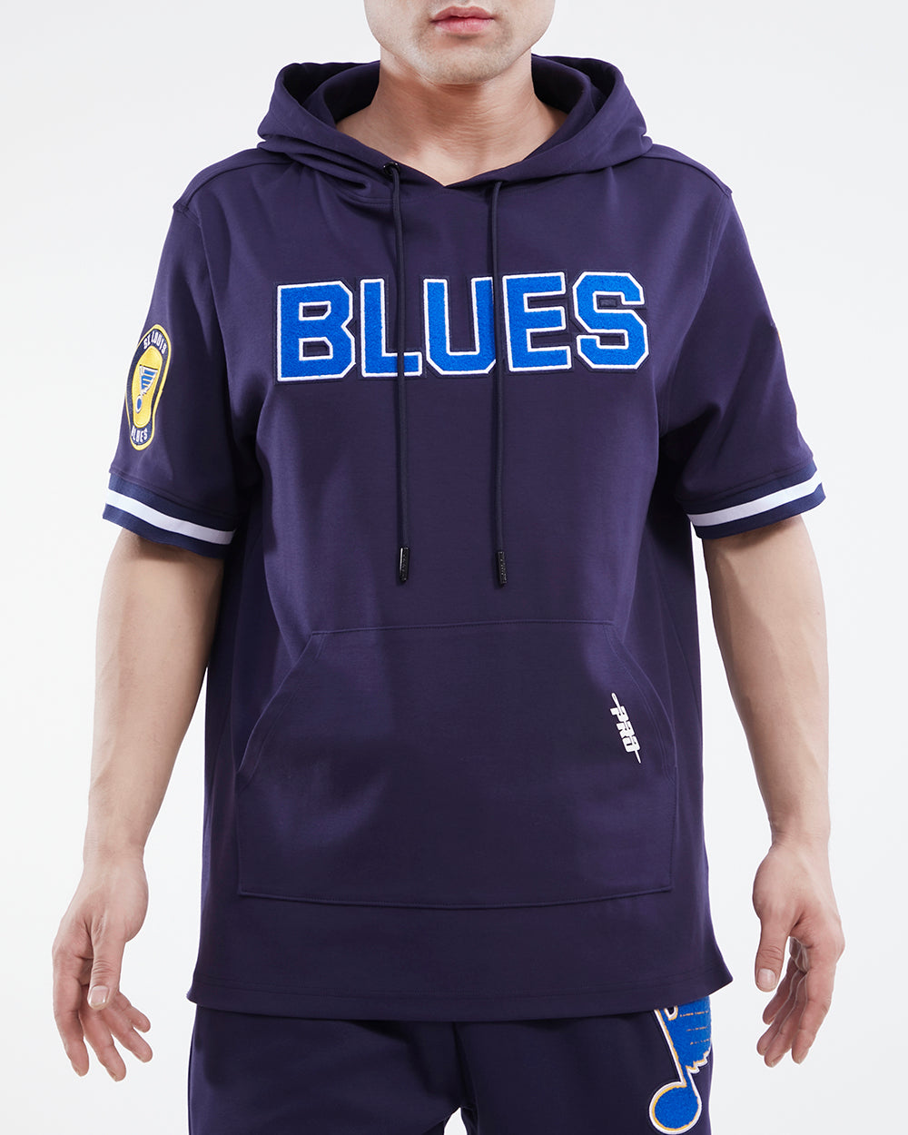 ST. LOUIS BLUES CLASSIC CHENILLE DK SS PO HOODIE (MIDNIGHT NAVY)
