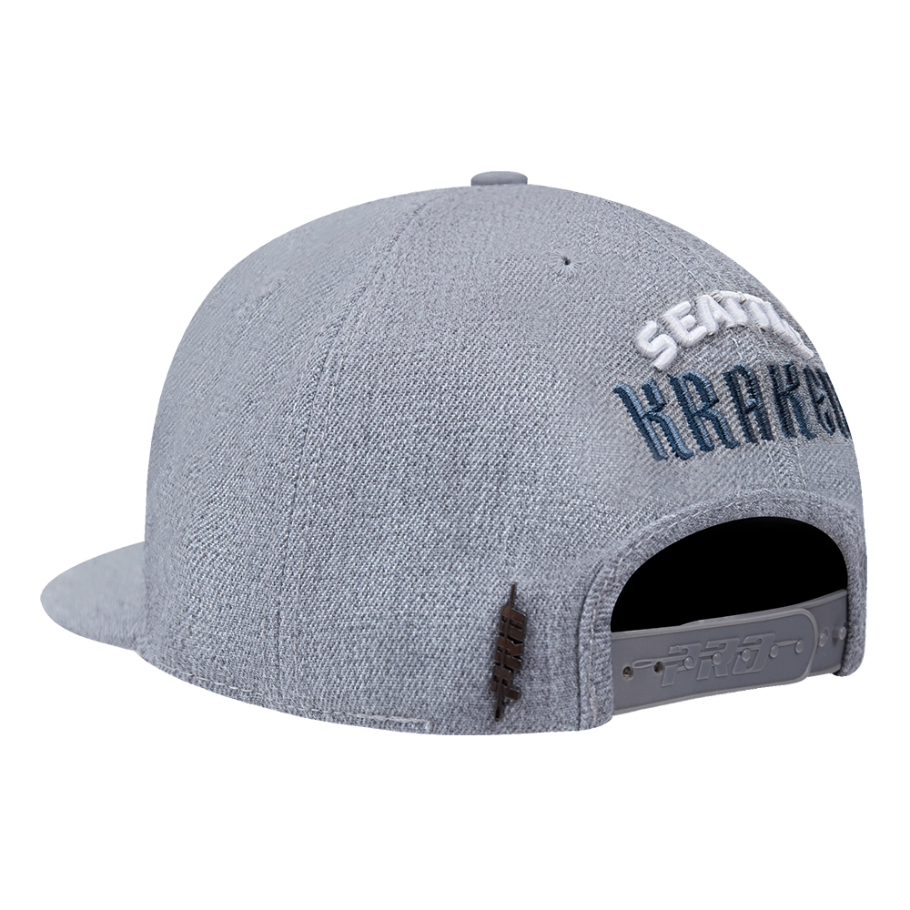NHL SEATTLE KRAKEN CLASSIC LOGO WOOL SNAPBACK HAT DARK HEATHER GRAY Pro Standard