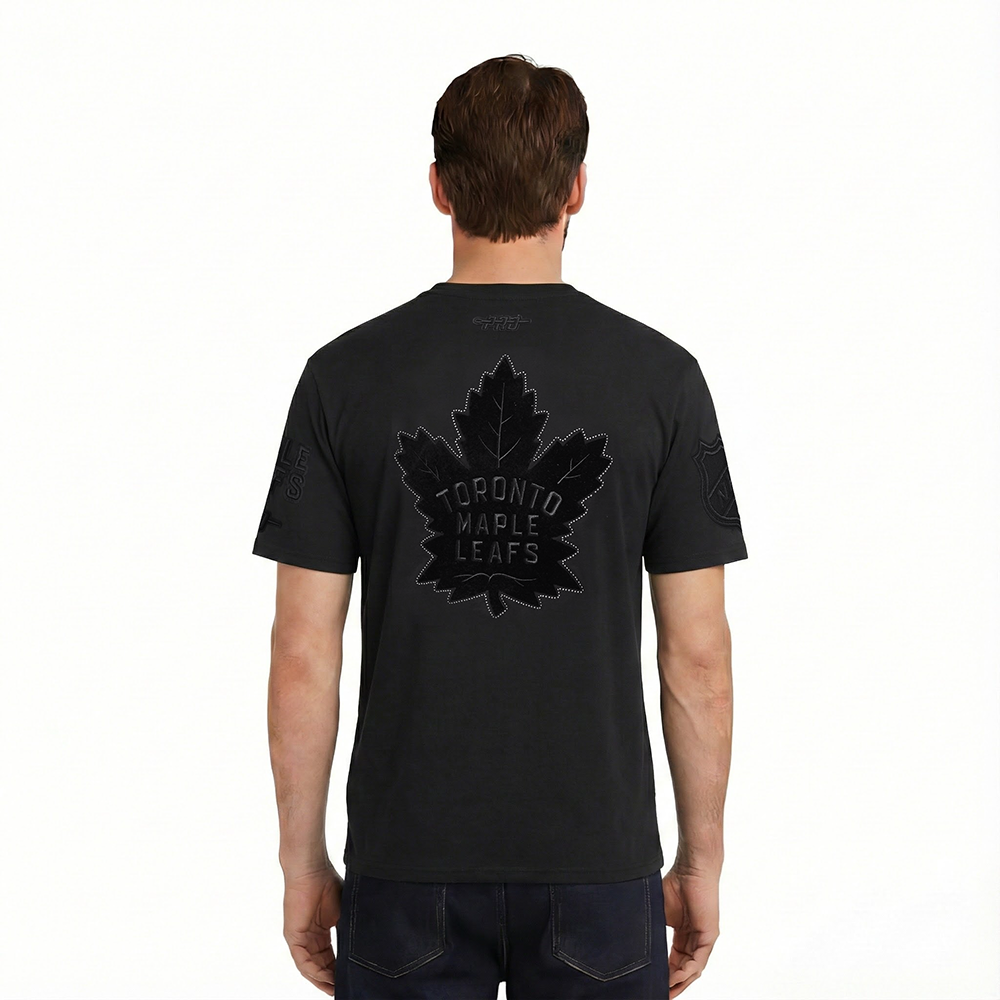 NHL TORONTO MAPLE LEAFS BLACKOUT MEN'S CJ DROP SHOULDER TEE (BLACK)