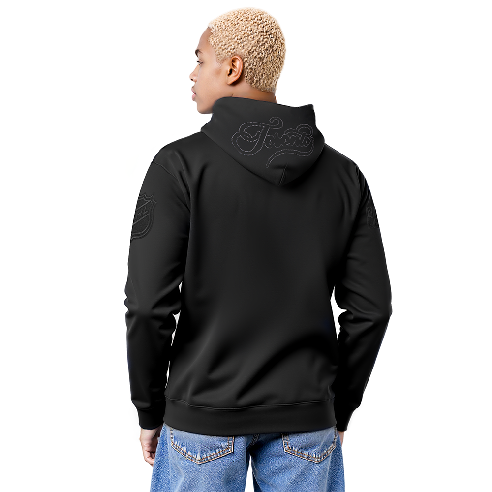 NHL TORONTO MAPLE LEAFS BLACKOUT MEN'S DROP SHOULDER FLC PO HOODIE (BLACK)
