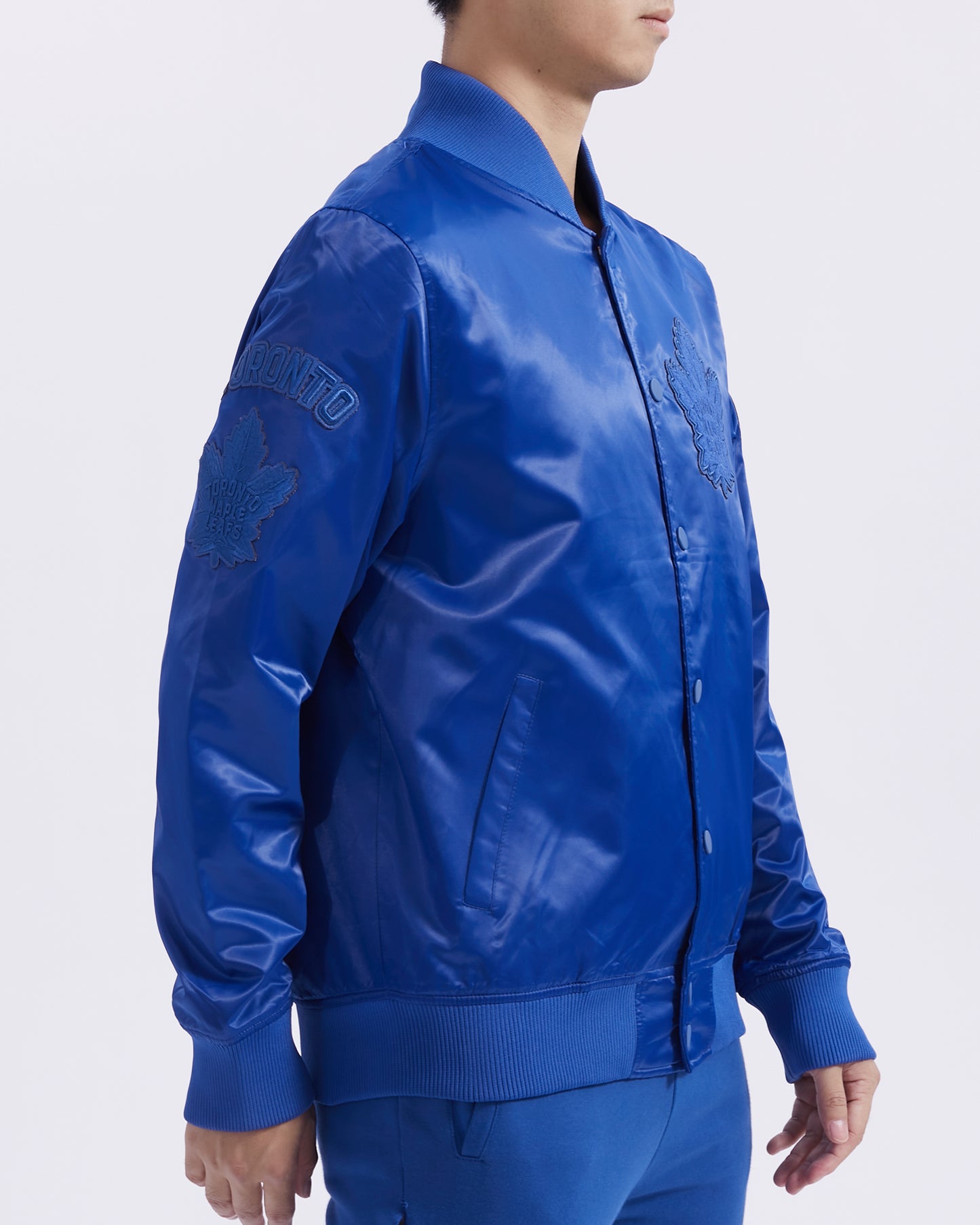 NHL TORONTO MAPLE LEAFS TRIPLE TONAL SATIN JACKET (DODGER BLUE)