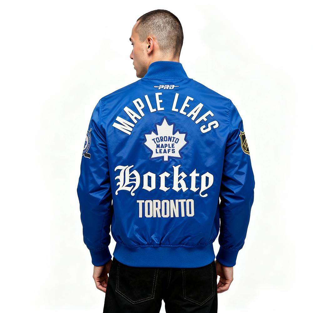 NHL TORONTO MAPLE LEAFS MODERN ORIGINALS MEN'S SATIN JACKET (DODGER BLUE)