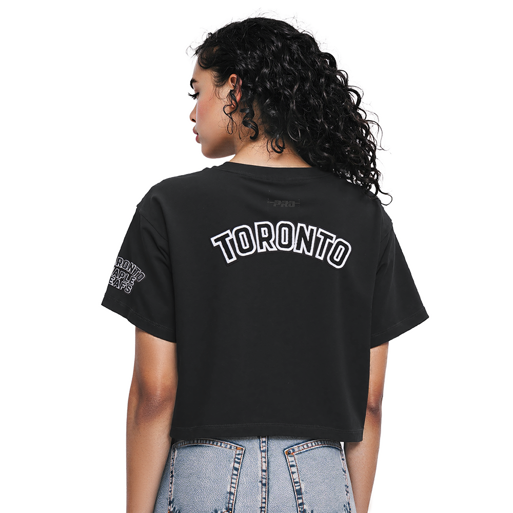 NHL TORONTO MAPLE LEAFS CLASSIC WOMEN'S SJ BOXY TEE (BLACK)