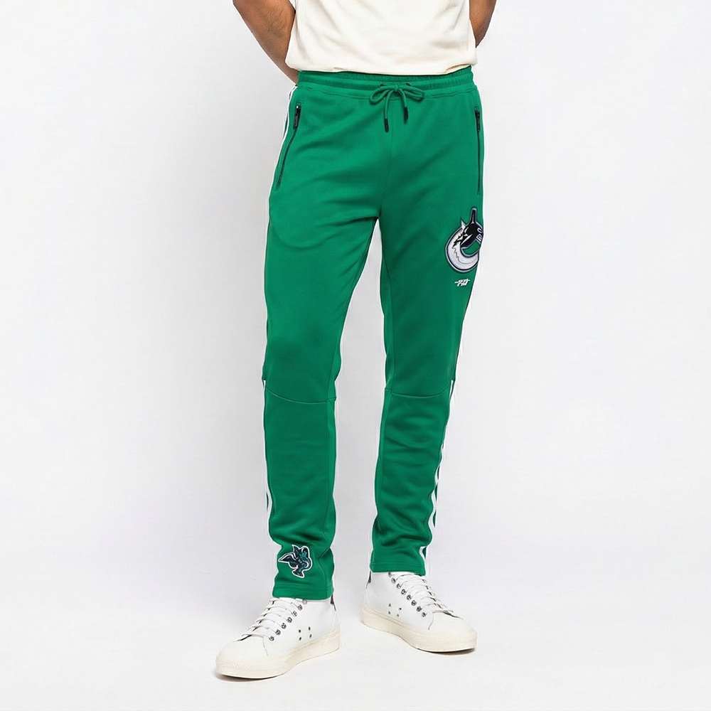NHL VANCOUVER CANUCKS CLASSIC CHENILLE MEN'S DK TRACK PANT (KELLY GREEN)