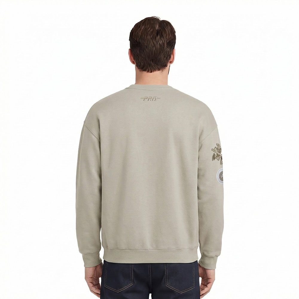 NHL VANCOUVER CANUCKS NEUTRAL MEN'S DROP SHOULDER FLC CREWNECK (TAUPE)