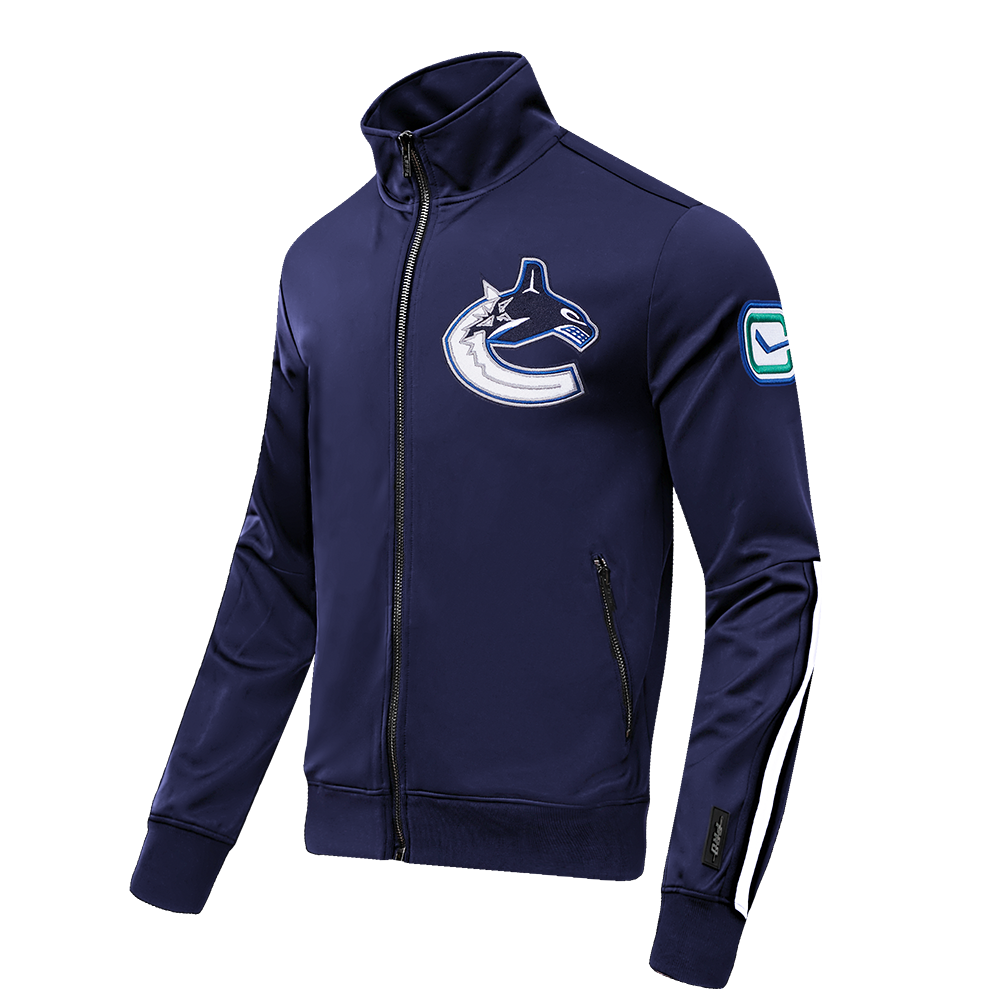 NHL VANCOUVER CANUCKS CLASSIC CHENILLE MEN'S TRACK JACKET (MIDNIGHT NAVY)