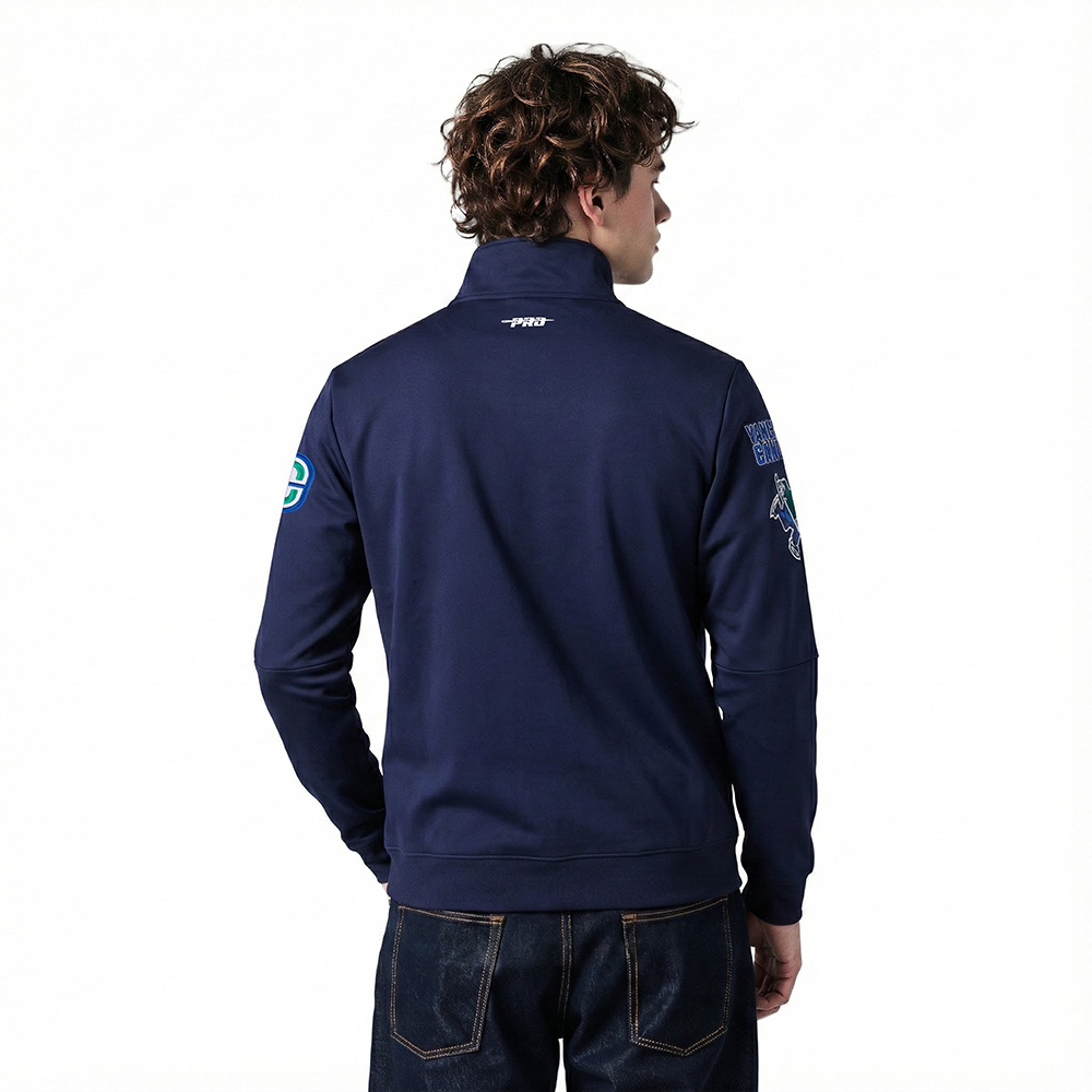 NHL VANCOUVER CANUCKS CLASSIC CHENILLE MEN'S TRACK JACKET (MIDNIGHT NAVY)