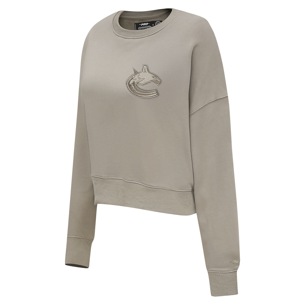 NHL VANCOUVER CANUCKS NEUTRAL WOMEN'S FLC CREWNECK (TAUPE)