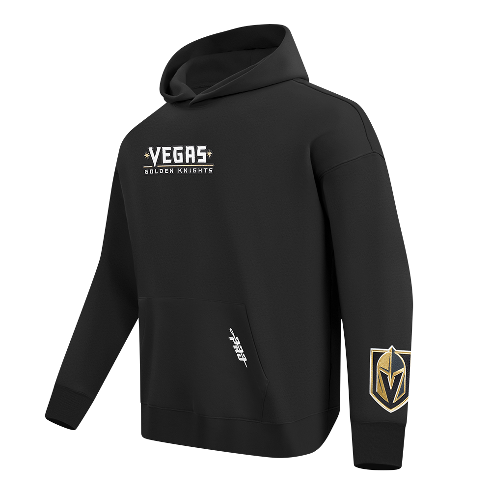 NHL VEGAS GOLDEN KNIGHTS WINGSPAN MEN'S DROP SHOULDER FLEECE PULLOVER HOODIE (BLACK)