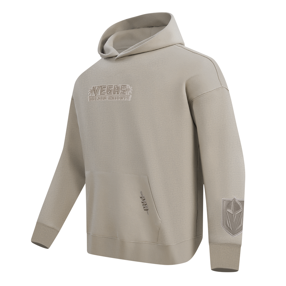 NHL VEGAS GOLDEN KNIGHTS WINGSPAN MEN'S DROP SHOULDER FLEECE PULLOVER HOODIE (TAUPE)