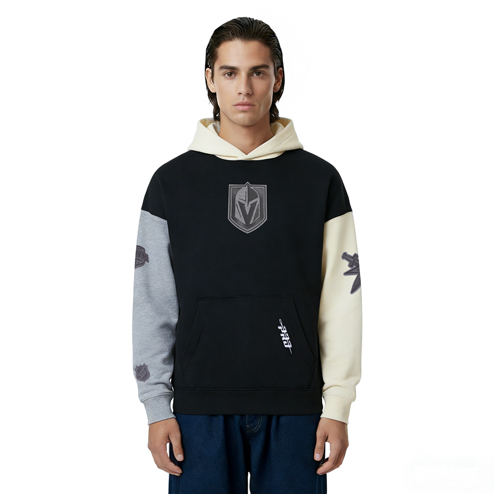 NHL VEGAS GOLDEN KNIGHTS REVERSE FRENCH TERRY MEN'S CB FLC PO HOODIE (BLACK/GRAY/EGGSHELL)