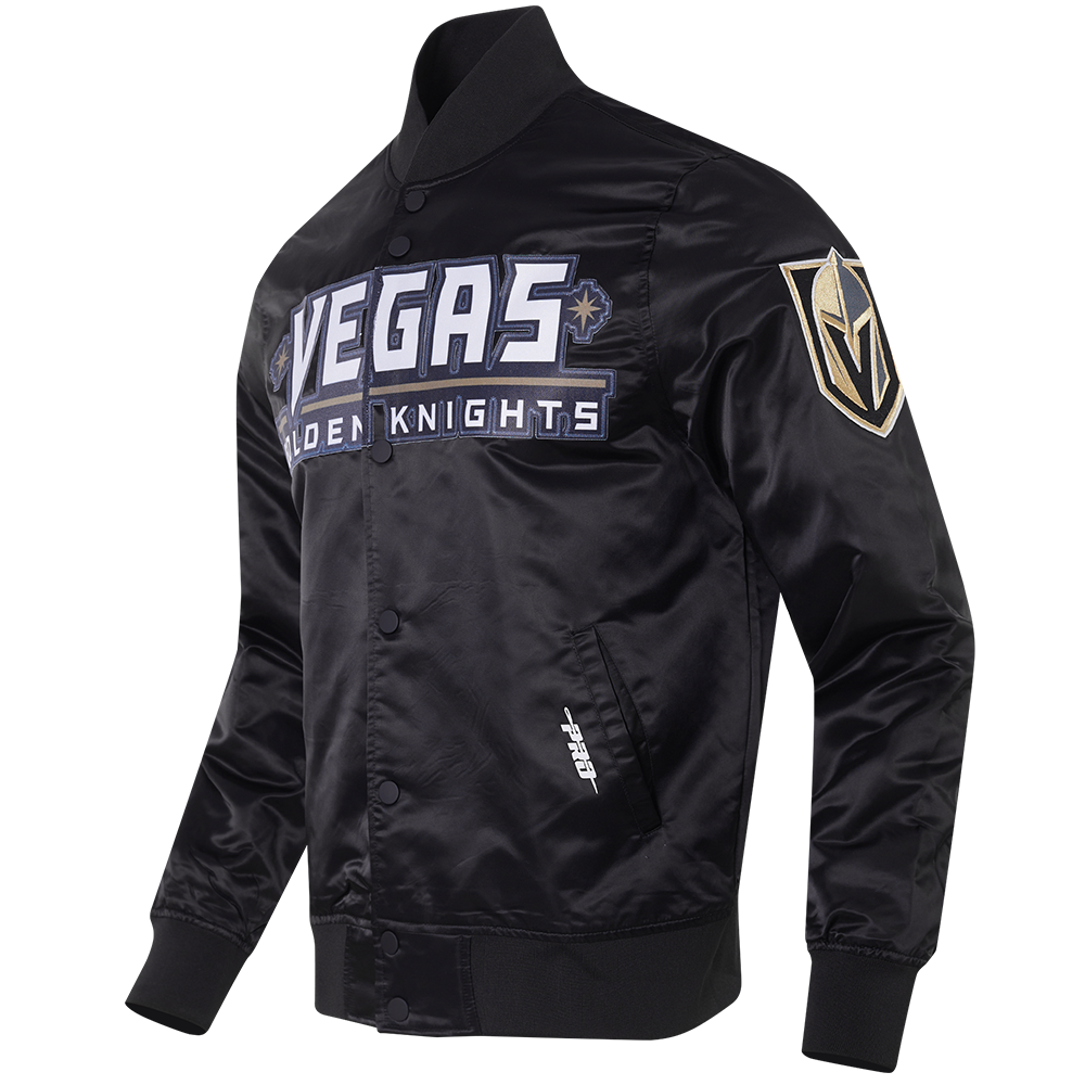 NHL VEGAS GOLDEN KNIGHTS CLASSIC MEN'S SATIN JACKET (BLACK)